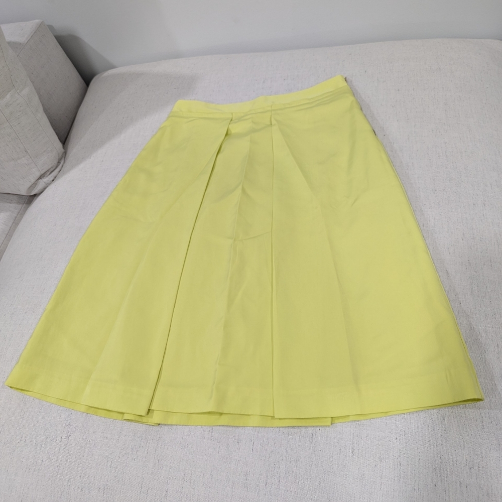Worthington A Line Pleated Skirt, Lime Yellow - 6